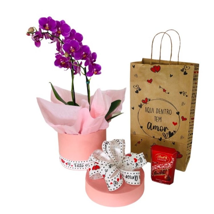 Box Orquídea Pink com Lindt