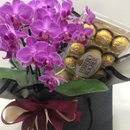 Sacola Presente com Orquídea e Ferrero Rocher