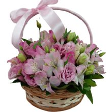 Cesta de Flores Tons Rosados