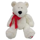 Urso Branco Com Laço Vermelho 40cm