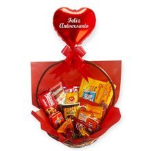 Cesta Feliz Aniversário Parabéns