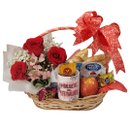 Cesta Café Linda Mulher com Rosas 