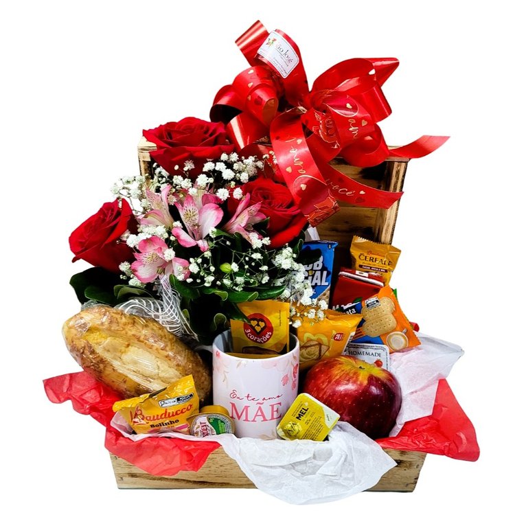Baú Café Mãe Especial Com Rosas