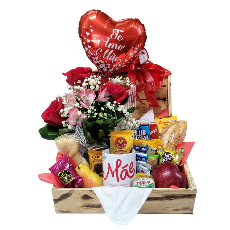 Baú Café Mãe Sensacional Com Rosas