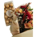 Buquê de flores e chocolate