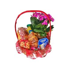 Cesta com Flor e Croissant
