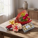 Mimo de Rosas com Chocolate e Urso de Pelúcia