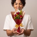 Mini Buquê de Rosas com Chocolate