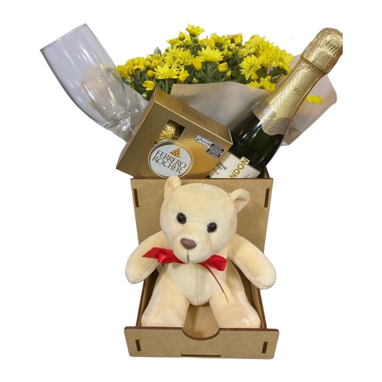 Cesta Brinde a Mamãe com Fofura e Chandon