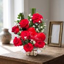 Arranjo de Rosas e Pelúcia