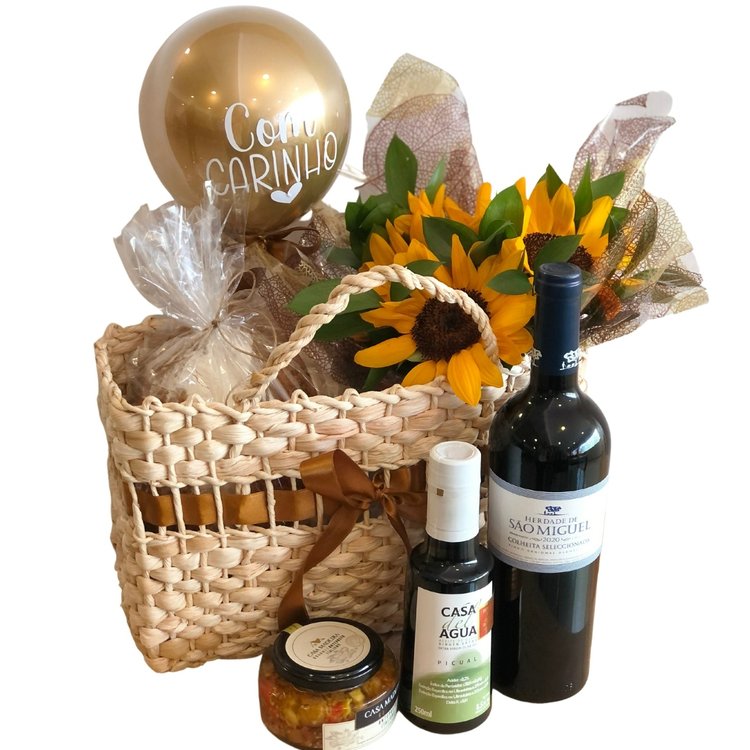 Cesta Com Vinho Gourmet