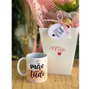 Cesta Dia Das Mães Caneca e Arranjo de Rosa
