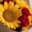 Buquê Aya Rosas e Girassóis