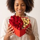 Coração Valentine Rosas e Chocolates