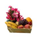 Cesta Mix Flores e Frutas