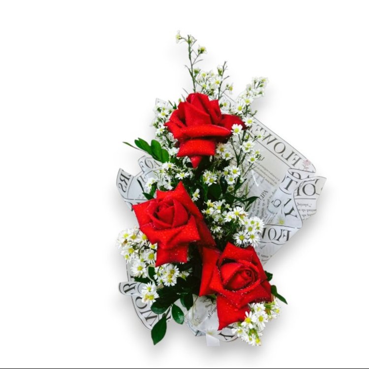 Arranjo 3 Rosas Vermelhas Premium