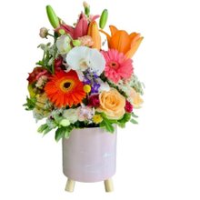 Cachepô em Acrílico com Flores do Campo