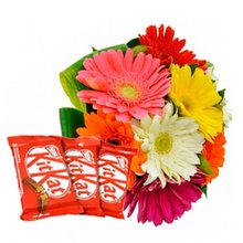 Buquê Lindas Gérberas e Kit Kat