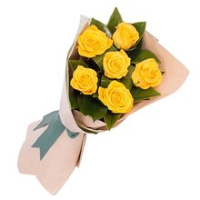 Buquê Essência Seis Rosas Amarelas 