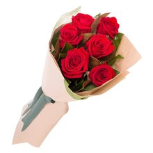 Buquê Essência Seis Rosas Vermelhas