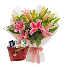 Buque Lindo Lírios e Box de Bombons