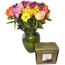Vaso de Flores do Campo Mix Luxuoso Com Chocolate