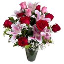 Vaso de Rosas e Lírios