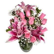 Vaso de Flores cor de Rosa