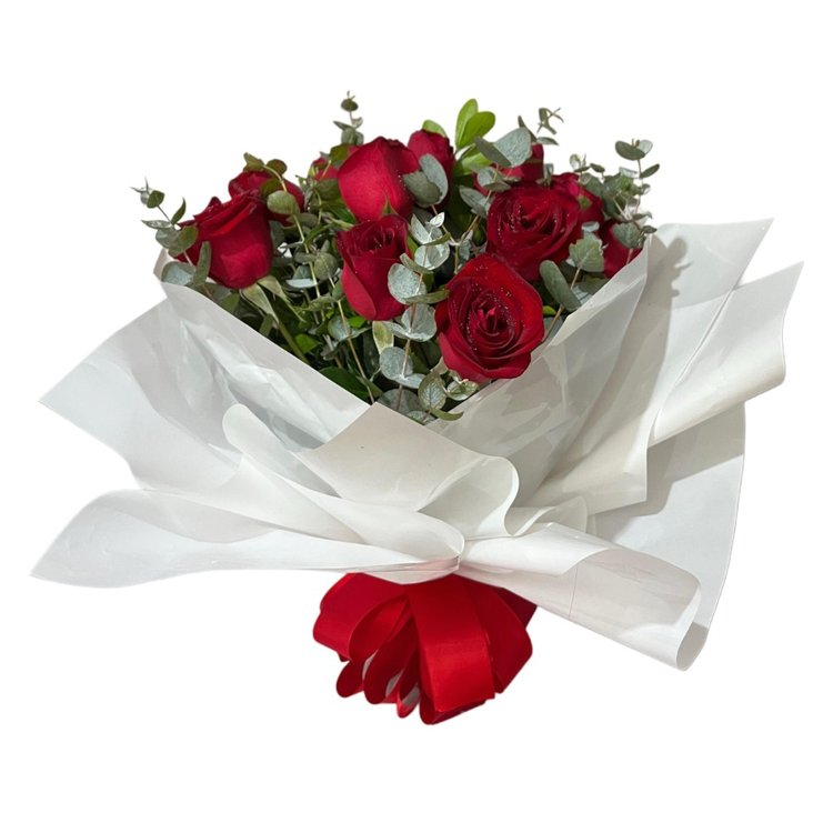 Buquê Luxuoso de Rosas c/ Eucalipto