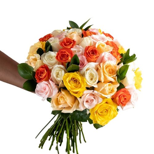 Buquê de 40 Rosas Coloridas
