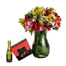 Vaso de Astromélias com Trufas e Chandon 