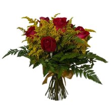 Buquê de 6 Rosas Vermelhas