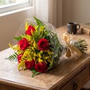 Buquê de 6 Rosas Vermelhas