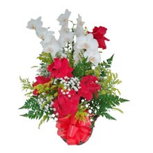 Orquídea com Rosas Vermelhas 