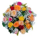 Bouquet 24 Rosas Coloridas 