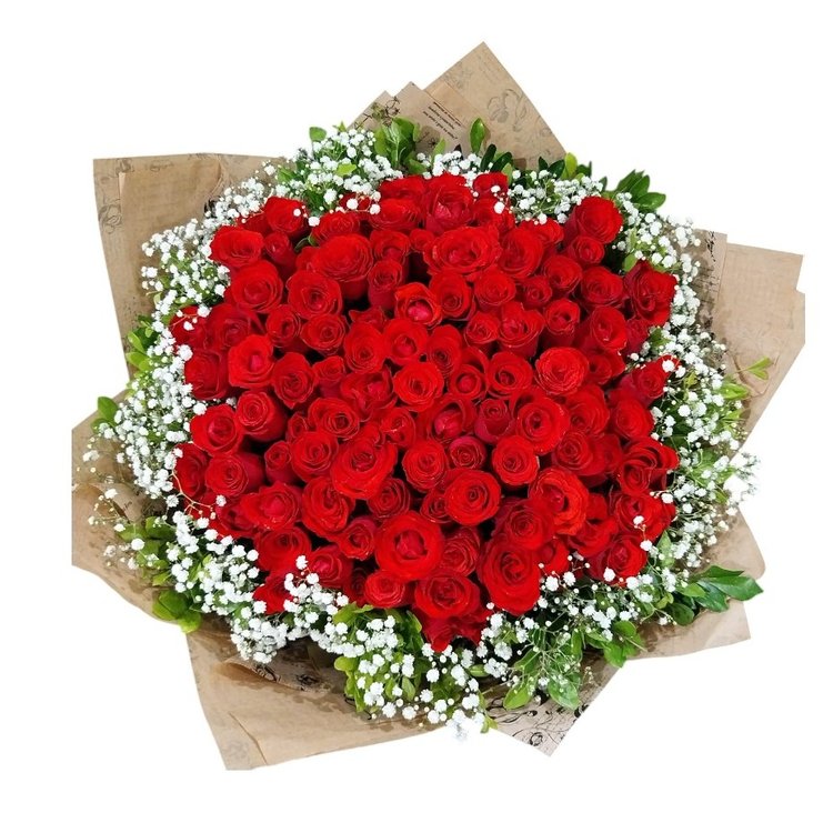 Bouquet 100 Rosas Vermelhas