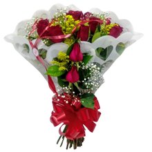 Buquê Celofane Branco 12 Rosas