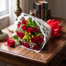 Buquê Celofane Branco 12 Rosas