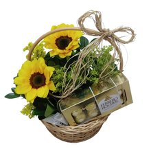 Cestinha Lindinha Com 2 Girassóis