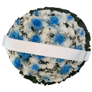 Coroa De Flores Redonda Branca e Azul