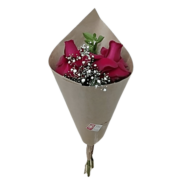 Buquê 2 Rosas no Papel Kraft