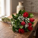 Buquê 6 Rosas Com Gipsofila