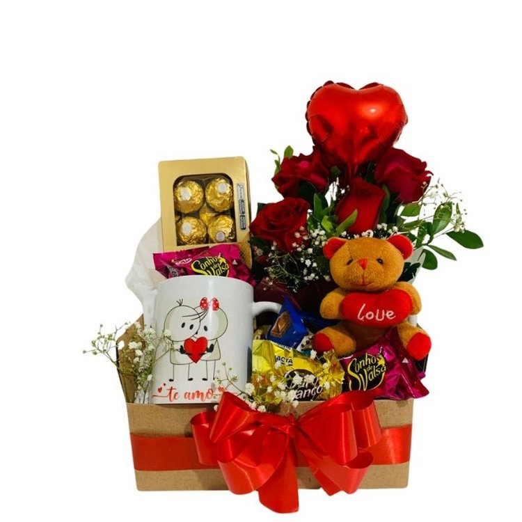Cesta  Amor com Flores