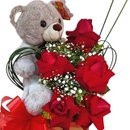 Arranjo de Rosa e Urso