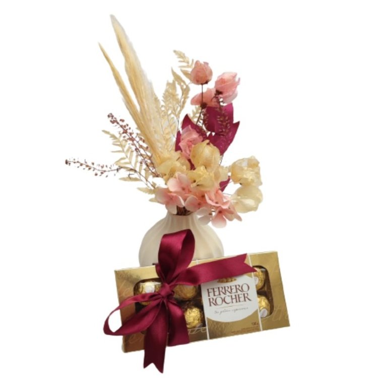 Arranjo de Flores Secas Bougainville Rosa