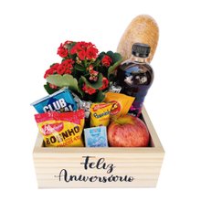 Cesta de Café da Manhã com Flores