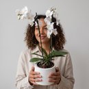 Orquidea em Vaso Artesanal Branco