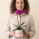 Orquídea em Vaso Artesanal Marmorizado 