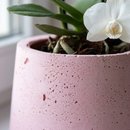 Orquídea Branca em Vaso Artesanal Rosa