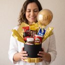 Box de Guloseimas Grande Preto com Dourado